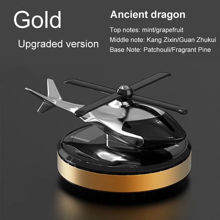 Golden Solar Helicopter With Car Fragrance