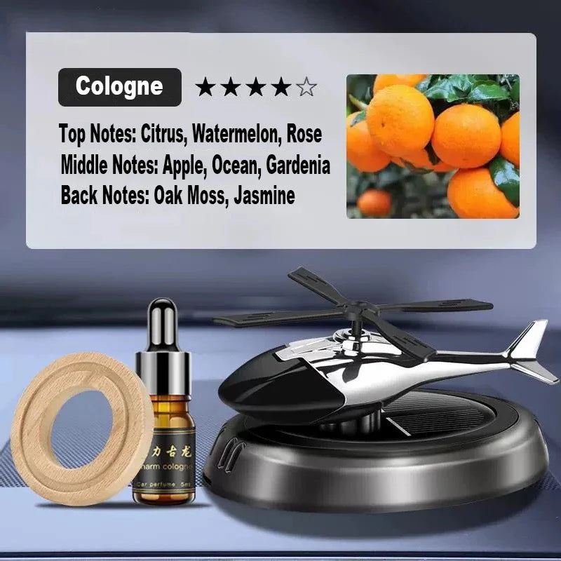 Golden Solar Helicopter With Car Fragrance